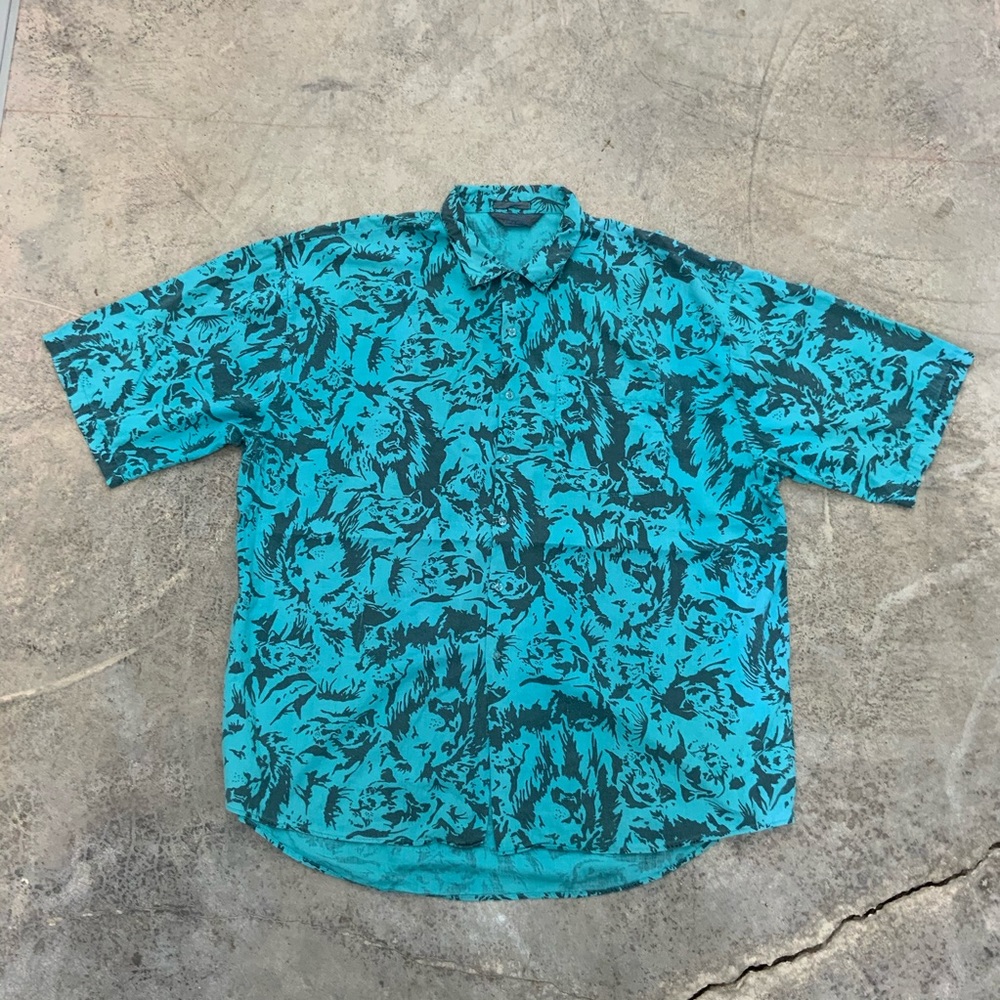 Vintage Le Tigre Lion Hawaiian Shirt